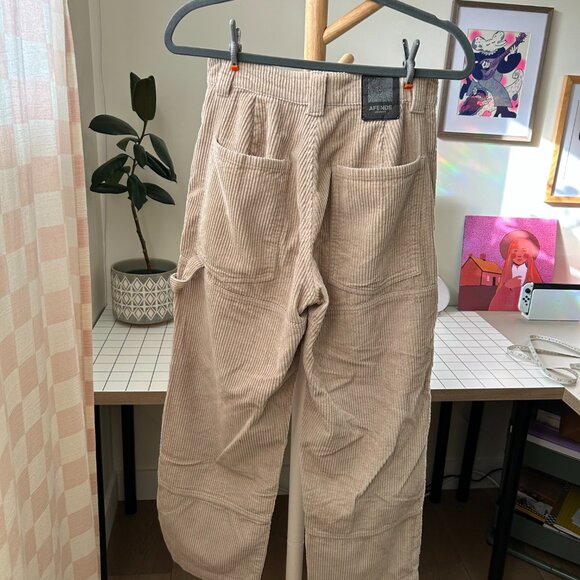 Afends Paradise Moss Organic Corduroy Carpenter Pants – Dark Ecru, Size 26 - Picture 8 of 14
